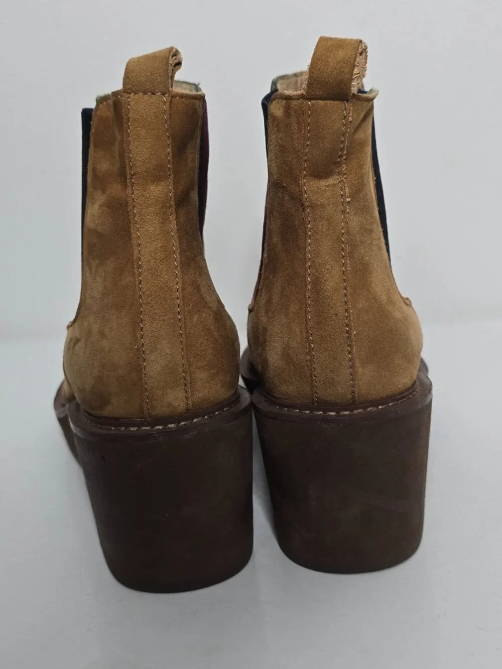 Cecelia New York Gemma Womens 8.5 Slip‎ On Wedge Boots Nutella Suede Bootie